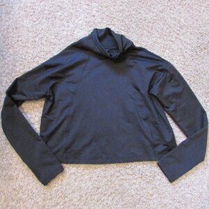 NWOT Athleta Small Black Mock Turtleneck Athletic Wear Top Soft Inside Stretch